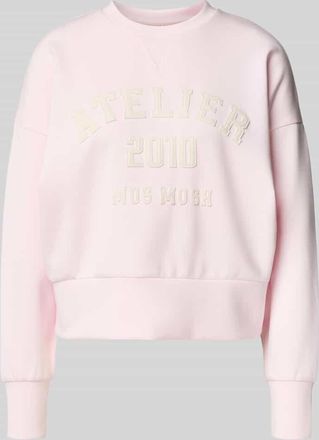 Mos Mosh Relaxed Fit Sweatshirt aus Viskose-Mix Modell Nima in Hellrosa Melange, Gr&ouml;&szlig;e XL