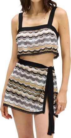 Allison New York Paloma Sarong Wrap Skirt In Zigzag