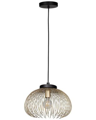 Eglo Eglo Venezuela 1 Light Dual Mount Ceiling Or Pendant With Black Finish & Matte Gold Metal Shade