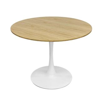 Oviala Mesa de comedor redonda para 4 personas d100 cm madera