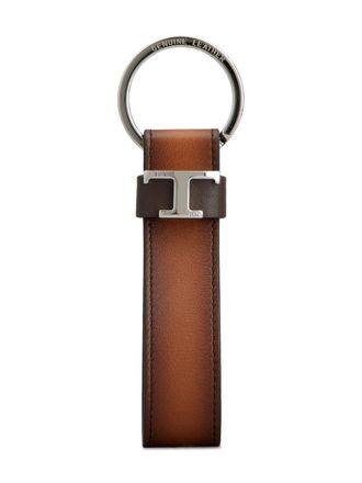 Tod's T leather keychain - Brown