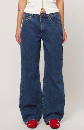 Abrand 95 Baggy Bella Mid Rise Relaxed Fit Jeans in Mid Blue at Nordstrom, Size 25