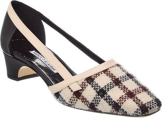 Manolo Blahnik Varro 40 Wool & Leather Pump