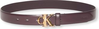 Calvin Klein Lederg&uuml;rtel CALVIN KLEIN CK BUCKLE 30MM FIXED BELT, Damen, Gr. 11,5, gold (fudge, antique li?ght gold), Rindsleder, unifarben, G&uuml;rtel Lederg&uuml;rtel, Gr&ouml;