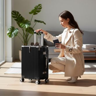 Infinity Leather Robuuste harde cabinekoffer 36 x 24 x 56 cm bagage voor Easyjet, Ryanair, Wizzair