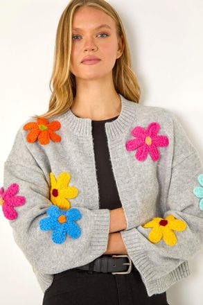 Roman Multi Floral Knit Cardigan