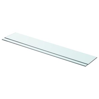 vidaXL Shelves 2 pcs Panel Glass Clear 31.5x4.7, 3051572