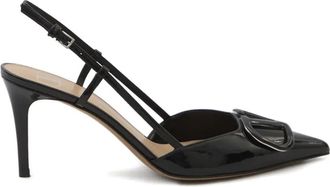 Valentino Garavani 80mm VLogo Signature slingback pumps - Zwart