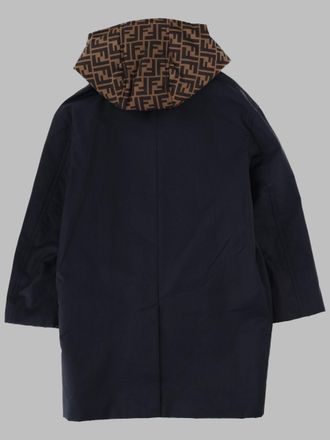 Fendi Double-Front Cotton-Polyamide Trench Coat - Blue