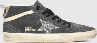 Golden Goose Mid-Star Leather and Cotton Trainers with Glitter Details