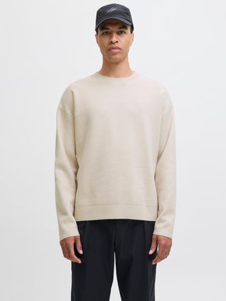 Jack & Jones Strickpullover JACK & JONES JPRBLABRADFORT KNIT CREW NECK, Herren, Gr. XXL, beige (silber lining detail:melange), Strick, Obermaterial: 67% Polyester,