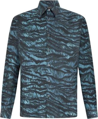 Roberto Cavalli Hombre, Camisas, Azul, Talla: L