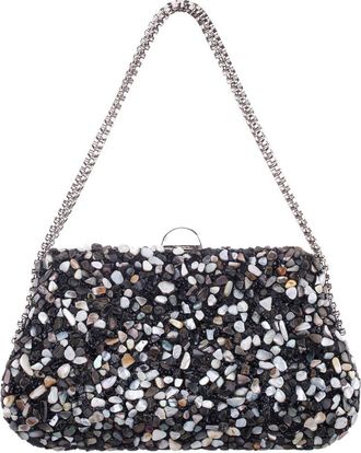 Nina Cheer Embellished Clutch in Black Multi at Nordstrom