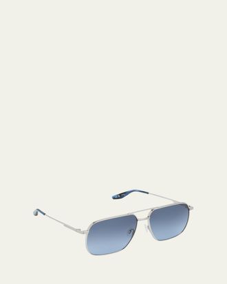 Barton Perreira x 007 Mens Royale Double-Bridge Titanium Aviator Sunglasses