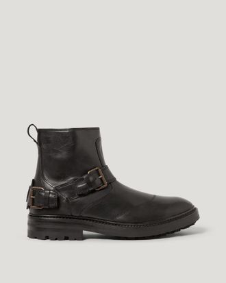 Belstaff Trialmaster Boot Mens Smooth Leather Black Size UK 10