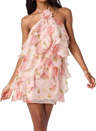 Astr Ofra Ruffle Mini Dress In Blush Floral