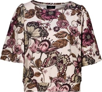 Monari Top korte mouw - Dames - Blouses & Shirts - Veelkleurig - Maat: 2XL Katoen