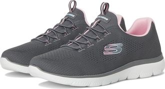 Skechers Summits - Radiant Flow Womens Shoes Charcoal/Pink : 8.5 B - Medium, Synthetic