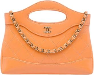 Chanel Pre-owned 31 Satchel - Dames - Vintage Handtas - Oranje - ONE Size - Leer - Vintage