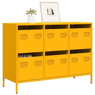 Berkfield Home Sideboard&not;Mustard Yellow 101.5x39x73.5 cm Cold-rolled Steel