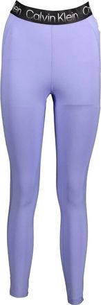 Calvin Klein Broeken, Dames, Paars, L, Polyester, Elastische Legging