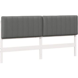 vidaXL Upholstered Headboard White and Light Grey 180 cm vidaXL