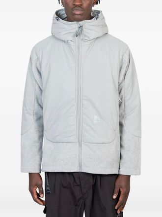 And Wander fleece-paneled hooded jacket - Grey