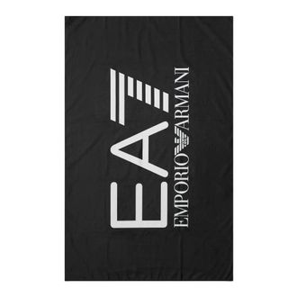 Emporio Armani Strandlaken met oversized logo - unisex - Handdoeken - Grijs - ONE Size - Polyester - Home