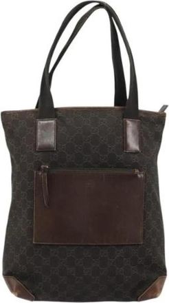 Gucci Pre-owned Vintage Tote Bag - unisex - Vintage Shopper - Bruin - ONE Size - Leer - Vintage