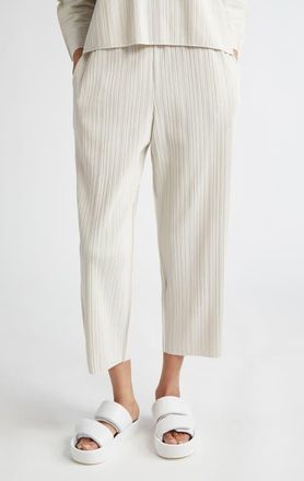 Pleats Please Issey Miyake A-POC Crop Pants in Off White at Nordstrom