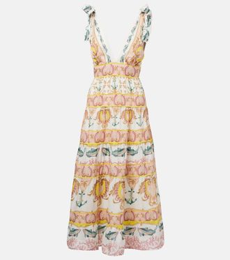 Farm Rio Maritime Magic printed midi dress