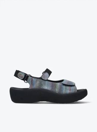 Wolky Womens Jewel Sandal In Ligned Suede Multi