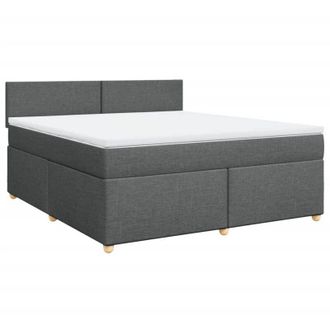 vidaXL Vidaxl - Cama Box Spring Con Colch&oacute;n Tela Gris Oscuro 180x200 Cm