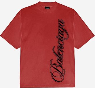 Balenciaga Red Logo T-shirt