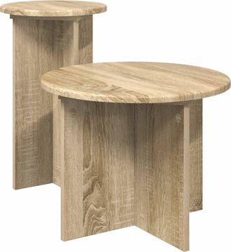 vidaXL Conjunto De Mesas Auxiliares 2 Uds. Roble Sonoma &Oslash; 45 X 35 Cm Vidaxl