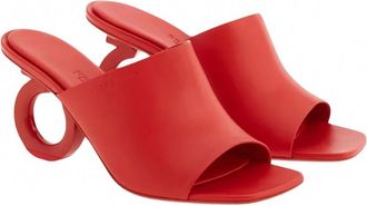Ferragamo Womens Open Toe Sculpted Heel Mules In Red