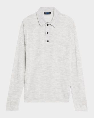 Kiton Men & apos;s Wool and Silk Long-Sleeve Polo Shirt