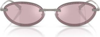Jimmy Choo London Zina 59mm Oval Sunglasses in Gunmetal /Violet Mirror at Nordstrom