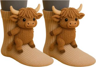 Generic Christmas Animal Socks Women Teenage Girl Gifts Warm and Soft, Cute Novelty 3D Knit Funny Sloth Animal Hugging Socks (A)