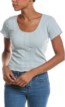 perfectwhitetee Perfectwhitetee Helena Pointelle Crop T-Shirt