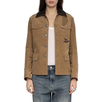 Zadig&Voltaire Veram Corduroy Jacket in Cookie at Nordstrom, Size Medium