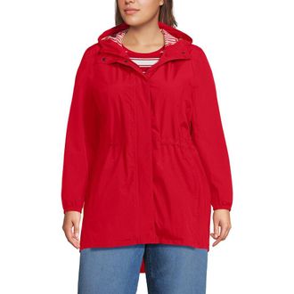 Lands End Squall Packable Waterproof Raincoat in Compass Red/cherries at Nordstrom, Size 1X