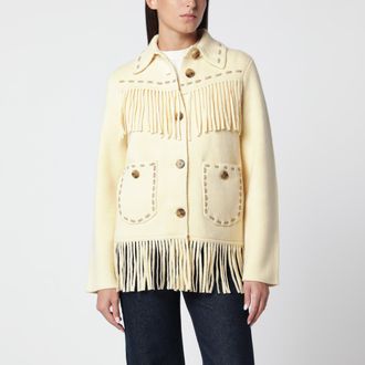 Guest In Residence Giacca Western Fringe color burro