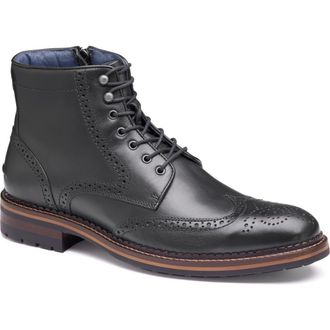 Johnston & Murphy XC Flex Connelly Wingtip Boot in Black Full Grain at Nordstrom, Size 11