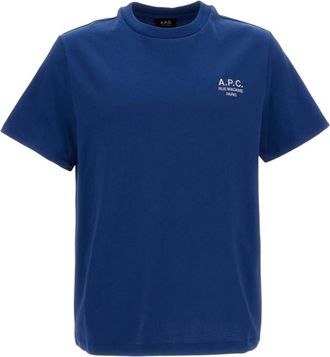A.P.C. Blue Logo Crew Neck T-Shirt
