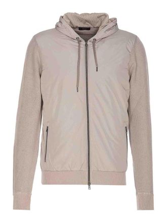 Herno Nylon and pique knit cardigan