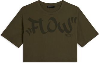 Freddy T-shirt cropped con stampa Flow centrale