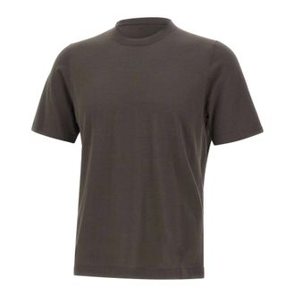 KANGRA T-Shirts, male, Brown, Size: 4XL Ribbed Crew Neck Knit Top