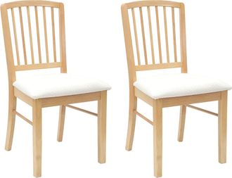 vidaXL Sillas De Comedor 2 Uds. Madera De Caucho S&oacute;lido Natural Vidaxl