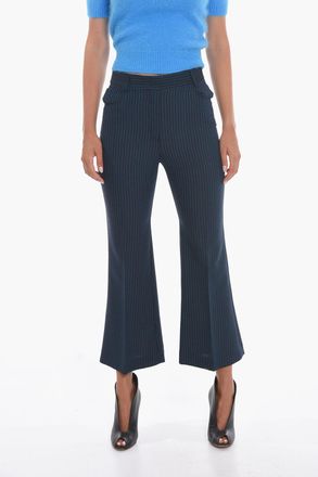 Stella McCartney Pantaloni Svasati a Vita Alta con Fantasia a Righe Stella McCartney
